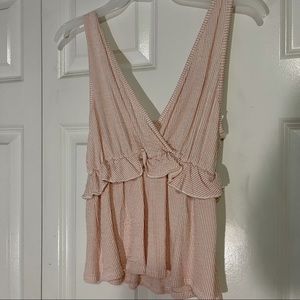 Deep cut babydoll tank top
